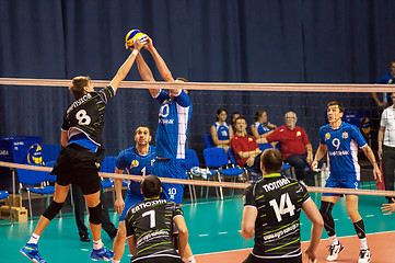 Image showing The game of volleyball,