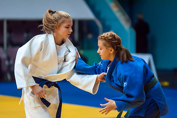 Image showing Fighter girl in Judo