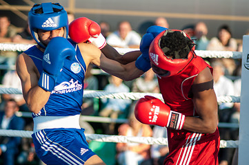 Image showing A boxing match between Alayn Limonta (Havana, Cuba) and Mamedov Gabil (Orenburg, Russia)