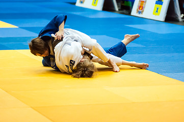 Image showing Fighter girl in Judo