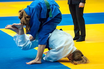 Image showing Fighter girl in Judo