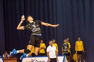 Image showing The game of volleyball,