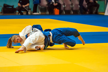 Image showing Fighter girl in Judo