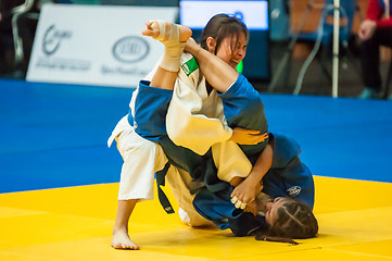 Image showing Fighter girl in Judo