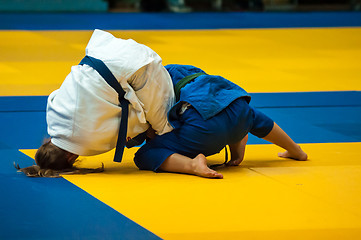 Image showing Fighter girl in Judo