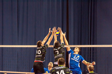 Image showing The game of volleyball,