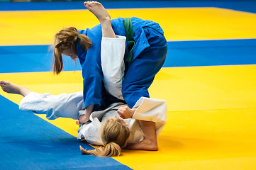 Image showing Fighter girl in Judo