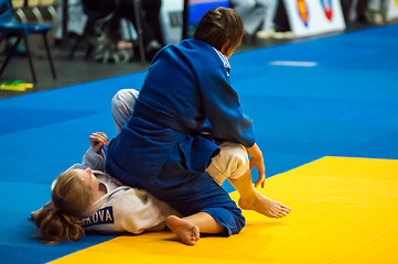 Image showing Fighter girl in Judo