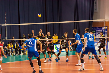 Image showing The game of volleyball,