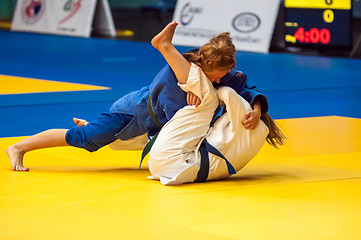 Image showing Fighter girl in Judo