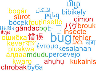 Image showing Bug multilanguage wordcloud background concept