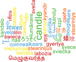 Image showing Candle multilanguage wordcloud background concept