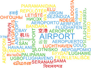 Image showing Airport multilanguage wordcloud background concept