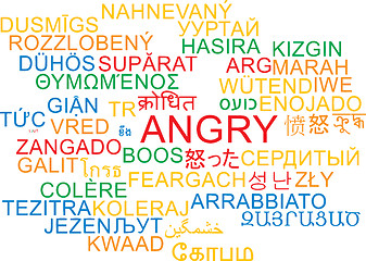 Image showing Angry multilanguage wordcloud background concept