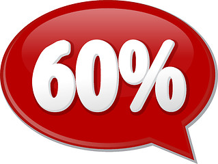 Image showing Sixty percent word speech bubble illustration