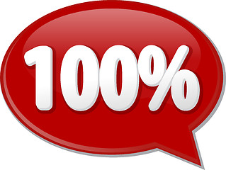 Image showing One hundred percent word speech bubble illustration