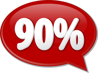 Image showing Ninety percent word speech bubble illustration