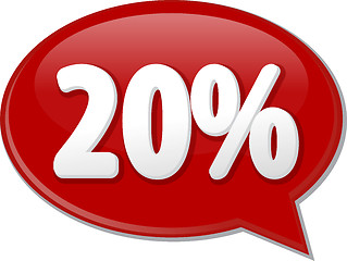 Image showing Twenty percent word speech bubble illustration