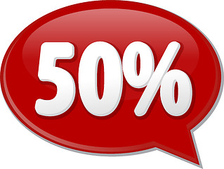 Image showing Fifty percent word speech bubble illustration