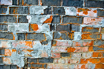 Image showing Colored Brick Wall