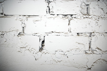 Image showing Vintage white background brickwall