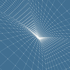 Image showing Abstract tunnel grid. 3d vector illustration. 