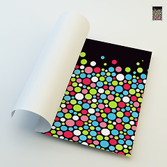 Image showing A4 business blank. Abstract background with color circles. 