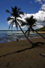 Image showing  madagascar boat  lagoon and coastline