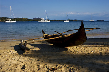 Image showing  madagascar nosy be rock stone branch yacht boat 