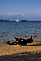 Image showing  nosy be rock  yacht boat palm lagoon 