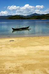Image showing   nosy be  madagascarrock stone branch boat