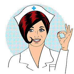 Image showing Beautiful friendly and confident nurse 