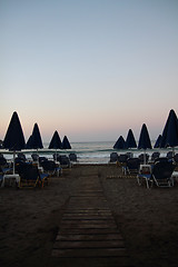 Image showing greece beach umbrella