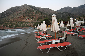 Image showing greece beach umbrella