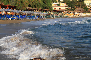 Image showing greece beach umbrella