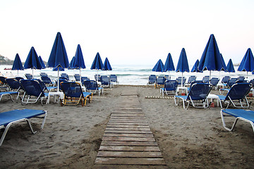 Image showing greece beach umbrella