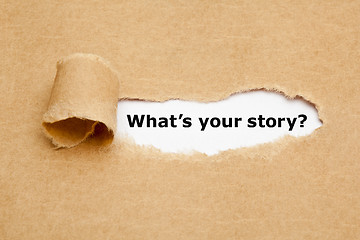 Image showing What is Your Story Torn Paper