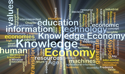 Image showing Economy knowledge background concept glowing