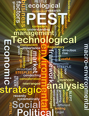 Image showing Political economic social technological PEST background concept 