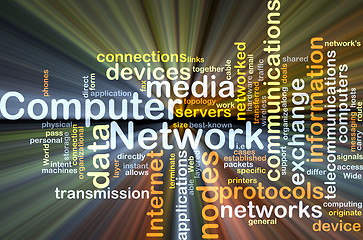 Image showing Computer network background concept glowing