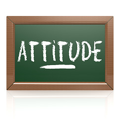 Image showing Attitude word written on chalk board