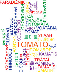 Image showing Tomato multilanguage wordcloud background concept