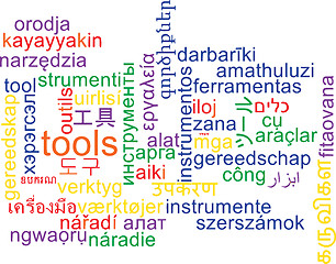 Image showing Tools multilanguage wordcloud background concept