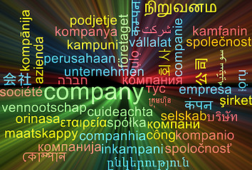 Image showing Company multilanguage wordcloud background concept glowing