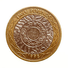 Image showing Retro look Pound coin - 2 Pounds