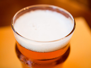 Image showing Retro look Pint of British ale beer