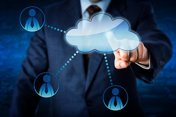 Image showing Manager Accessing Human Resources Via The Cloud