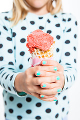 Image showing Girl with delicious ice cream 