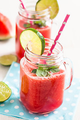 Image showing Watermelon and lime drink