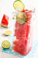 Image showing Watermelon and lime drink